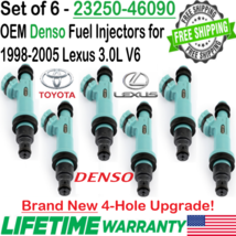 NEW OEM DENSO x6 4-Hole Upgrade Fuel Injectors for 2001-2005 Lexus IS300 3.0L V6 - £205.67 GBP