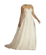 JEWEL Beaded Lace And Tulle Ball Gown Wedding Dress Ivory Petite Womens ... - $1,099.95