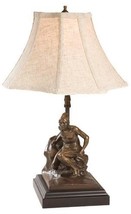 Sculpture Table Lamp Indian Scout American West Hand Painted OK Casting - £315.59 GBP