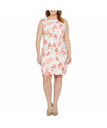 Alyx Sleeveless Floral Sheath Dress Plus Size 20W White Coral Green New - £30.13 GBP