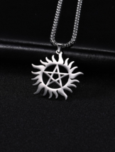 Wicca Sun Pentacle SS Necklace - £8.95 GBP