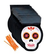 Day Of The Dead Skull Halloween Treat Bags Ties 15 Ct  Wilton - £3.39 GBP