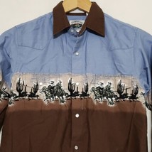 Cumberland Horse Pearl Snap Shirt Cowboy Outfitters Western Top Youth Large - £18.99 GBP