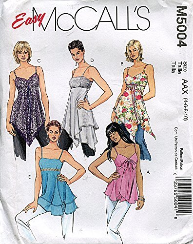 McCall's Pattern M5004 Misses' Lined Tops and Tunics, Size AAX (4-6-8-10) - £7.73 GBP