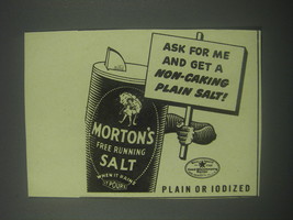 1941 Morton&#39;s Salt Ad - Ask for me and get a non-caking plain salt - £14.81 GBP