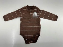 Calvin Klein Jeans Baby One Piece Size 0-3 Month Brown Striped Long Sleeve - $5.87