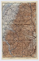 1925 Vintage Map Black Forest Mountains Schwarzwald BADEN-BADEN Freiburg Germany - £16.79 GBP