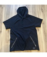 Marc Ecko Cut &amp; Sew Black Short Sleeve Distressed Hooded T-Shirt Size M EUC - $41.01 CAD
