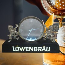 Vtg Löwenbräu Brewery Light Up Clock Sign Bar Display Lions German Beer ... - $32.67