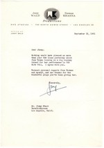 Producer Jerry Wald Signed Letter To Jimmy Starr Re: The Blue Veil (09/12/51) - $50.00