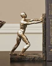 Athlete Book Ends Set 7" High Poly Stone Athletic Library Book Man Cave Office image 3