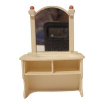 Vintage Calico Critters Mirrored Vanity Dresser White Pink Epoch Co.  - £10.15 GBP