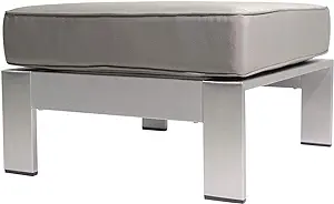 Christopher Knight Home Aya Coral Cushioned Aluminum Ottoman, Silver and... - $372.99