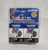 Lot of 2 Brother Black LC41BK LC41 Ink NEW Genuine best used by 2015 - £7.71 GBP