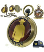 Pocket Watch JOHN WAYNE The Duke Memorial Men Gift Set Brass Chain Pouch... - $65.63 CAD