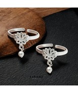 925 Real Sterling Silver Indian women awesome Lotus Toe Ring - Pair - $27.44