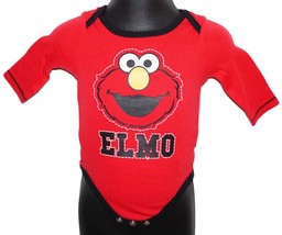 Elmo Cartoon Face - Sesame Street 1-piece - Long Sleeve Baby Suit 0-3 Mo... - £5.50 GBP