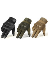 Touchscreen Leather Motorcycle Gloves Hard Knuckle Full Finger Protectiv... - $29.99