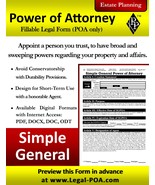 Simple General Power of Attorney - Form &amp; Instructions ( Legal Kit ) - $189.88 MXN