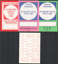 Group of 3 Different 1986 Stevie Wonder OTTO Cloth Backstage Passes from the... - £11.07 GBP