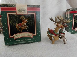 HALLMARK KEEPSAKE Santa &amp; His Reindeer Collection Prancer &amp; Vixen 2nd of... - £11.71 GBP
