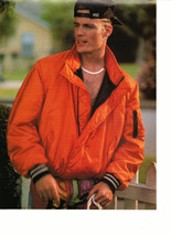 Vanilla Ice teen magazine pinup clipping orange jacket by a white fence 1990's  - $3.50