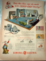 General electric Vacuum Christmas Magazine Advertising Print Ad Art 1940s - $6.99