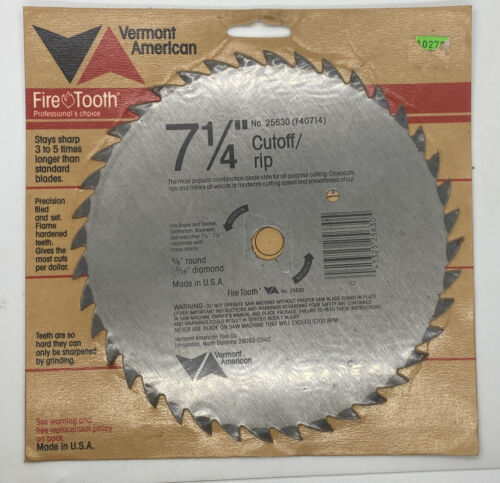 NEW Vermont American 25630 Steel Cutoff/Rip Saw Blade 7-1/4" 40 Teeth - £10.01 GBP