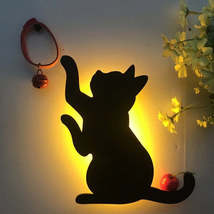 LED Animal Dog Cat Night Light Kitten Smart Sound Sensor Control Wall Lamp Home  - £23.18 GBP+