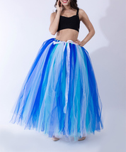 RAINBOW Maxi Tulle Skirt Women Plus Size Drawstring Waist Puffy Tutu Skirt image 4