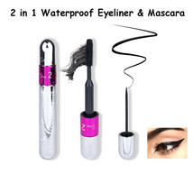 Romantic Beauty 2 in 1 Waterproof Black Liquid Dip Eyeliner &amp; Mascara Duo - £3.62 GBP