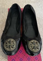 Tory Burch Caroline Black Patent Leather Flat Size 9 READ - £44.86 GBP