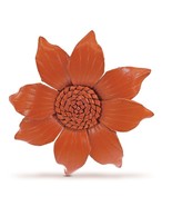 Nature Bloom Orange Flower Leather 2 in 1 Multi-Wear Brooch Pin or Hair ... - £15.21 GBP