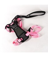 Frisco 8&quot; Pink Black Small Dog Harness for Leash w/ Poop Bag Case - £7.27 GBP