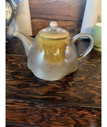 Vintage Abstract Heavy Glazed Wood Fired Clay Pottery  Teapot Coffee - £46.70 GBP