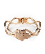 VTG 60s Girl Scout Child&#39;s Hinged Gold Tone Bracelet Brownie Trefoil Cos... - $24.99