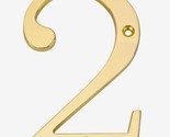 Gatehouse 4&quot; Zinc Alloy House Number, #2, Polished Brass, Includes 2 Screws - $5.95