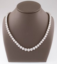 18k or Blanc Diamant Rond Tennis Collier Tdw = 43.19 CT 17 &quot; Magnifique - £146,285.25 GBP