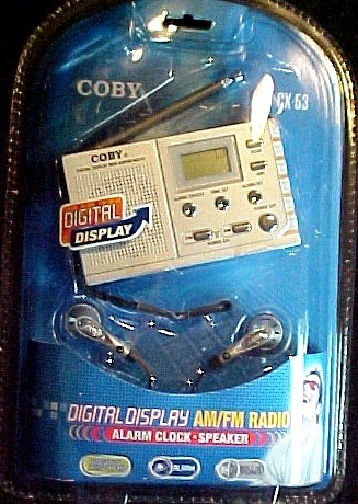 AM/FM  RADIO CX53 with  ALARM CLOCK, SPEAKER & Earphones by COBY  - $9.50