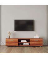 70 Inch Walnut TV Stand Media Console, Storage Cabinet - $3,159.10 MXN