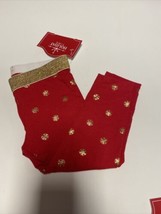 Holiday Time Baby Girl Christmas Red &amp; Gold Leggings Size 12 Months - £7.82 GBP