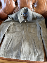 Vintage J. Crew Women’s Gray Wool Lined Jacket w Pockets &amp; Zipper Closure Size S - £22.38 GBP