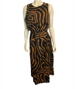 NWT Banana Republic Black &amp; Brown Abstract Print Sleeveless 1/2 Back Max... - $116.92 CAD