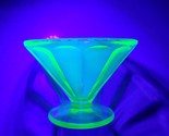 Vintage Green Glass Glow Depression Federal Uranium Optic Panel Sherbet ... - $8.90