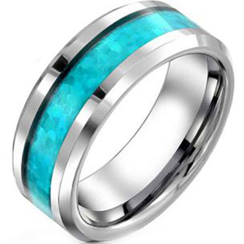 COI Tungsten Carbide Wedding Band Ring With Opal - TG3755