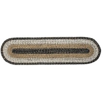 Braided Cotton Table Runner 13&quot;X48&quot; Oval - Black Haze - £28.05 GBP