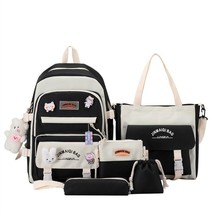 5 Pcs/Set New Women&#39;s Ins Student University Backpack School Bags - £38.72 GBP