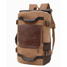 Scione Men backpack Canvas Huge Travel School Shoulder Computer Backpacking Func - £80.74 GBP