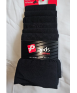 Peds Women&#39;s Trouser Socks Black 6 Pair Shoe Size 5-10 NEW - $21.22 CAD