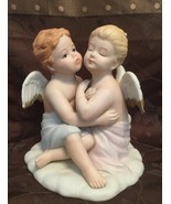 KISSING ANGELS 8838 Girl and Boy Porcelain Bisque Figurine Homco Home In... - £23.91 GBP